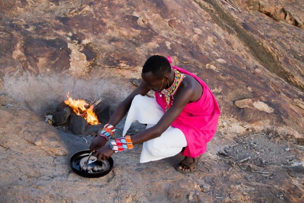 Snacks cooked by a local woman during a wildlife safari in Kenya 