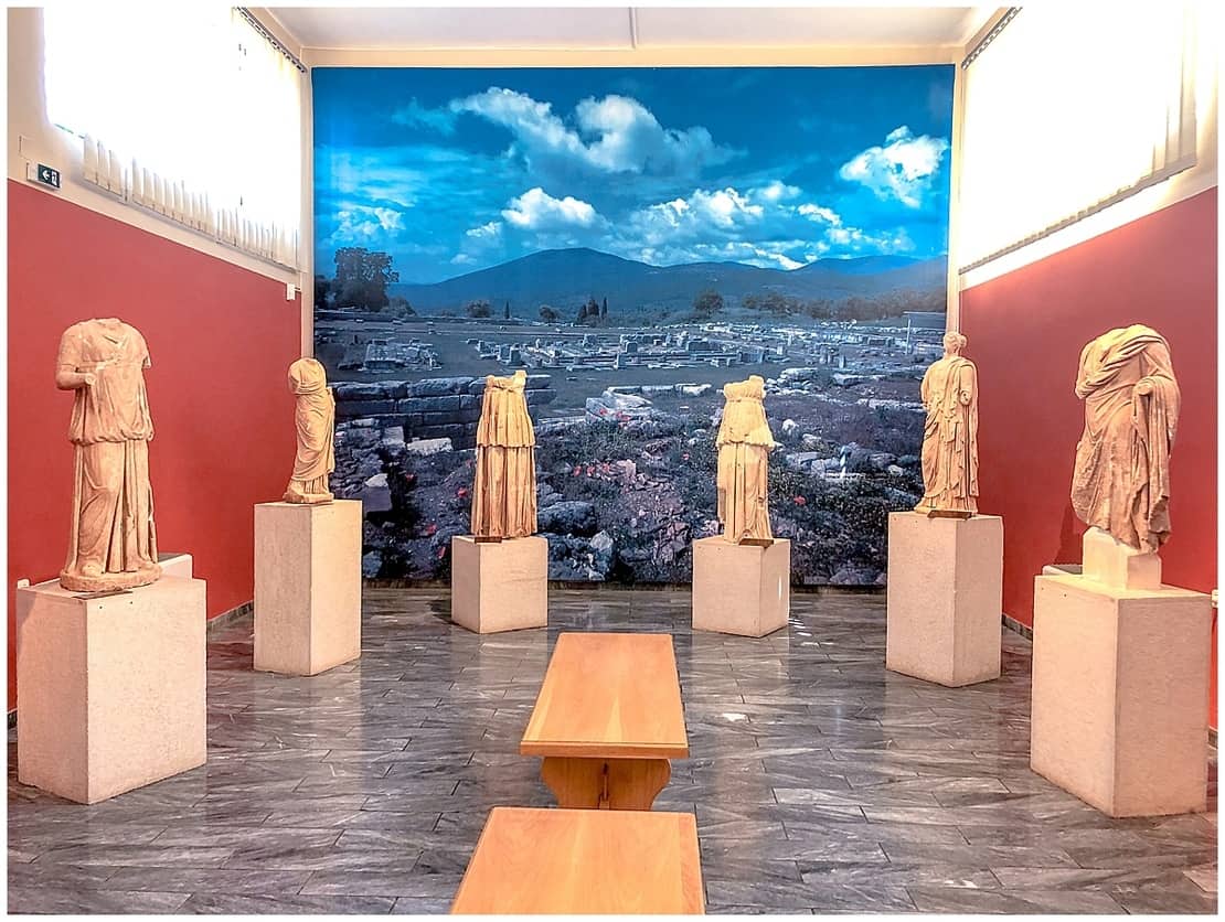 Statues in the archaeological museum in Messene - Best Peloponnese Itineraries