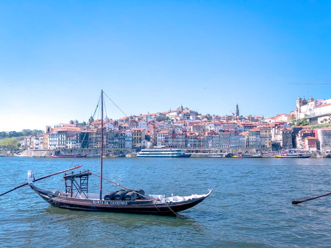 Portugal - Porto - Rabelo boat with Ribeira in the background, one day in Porto 