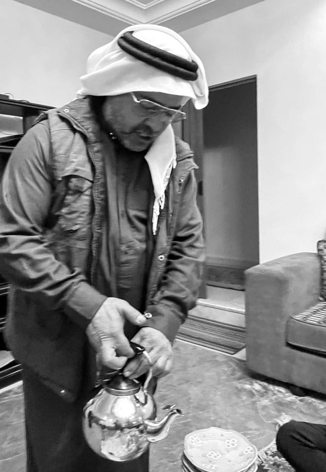 Jordan - Wadi Musa - Bedouin coffee greeting in a local home