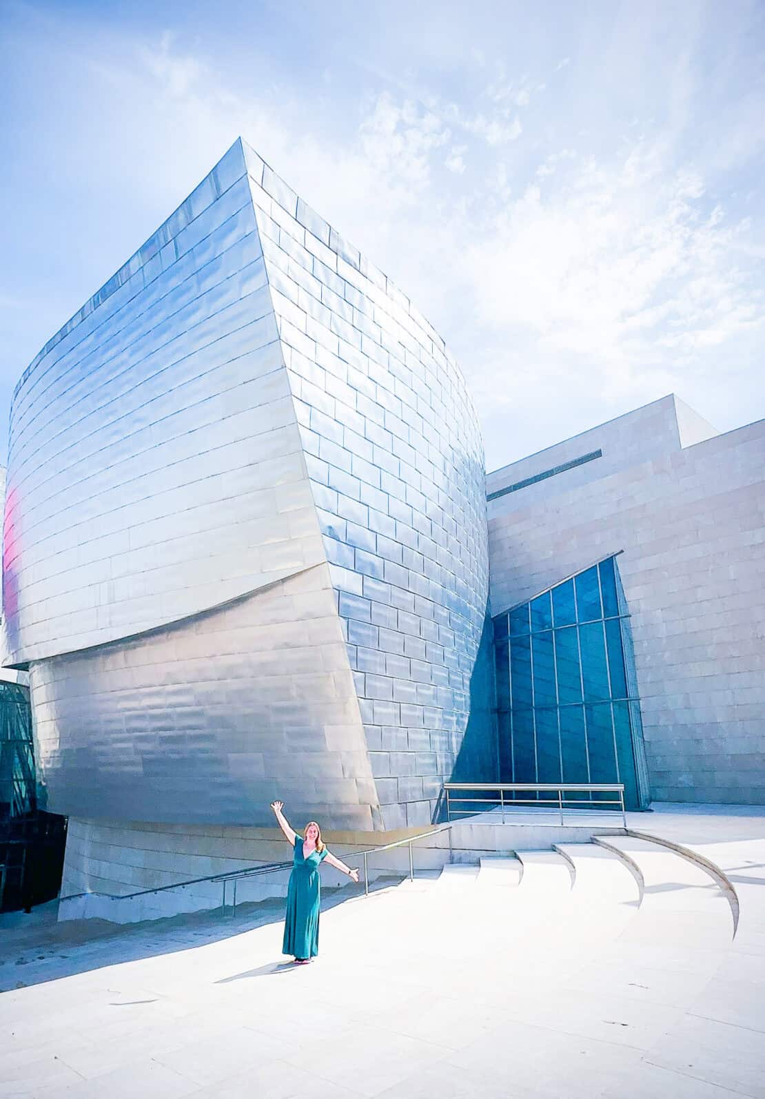 Abigail King outside Guggenheim Museum Bilbao Spain