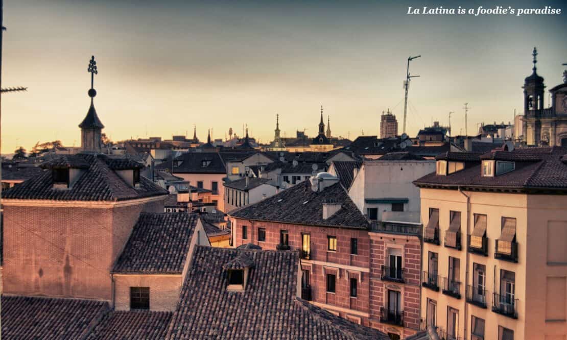 The rooftops of houses in La Latina - the best neighbourhoods to stay in Madrid 