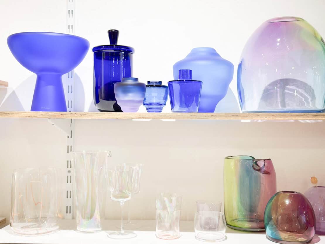 Coloured glassware in Slavica Bratislava