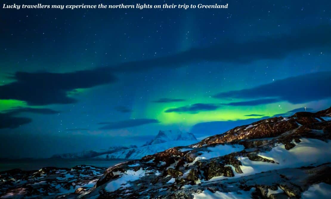 Northern lights over Nuuk in Greenland - organise a cruise to Greenland