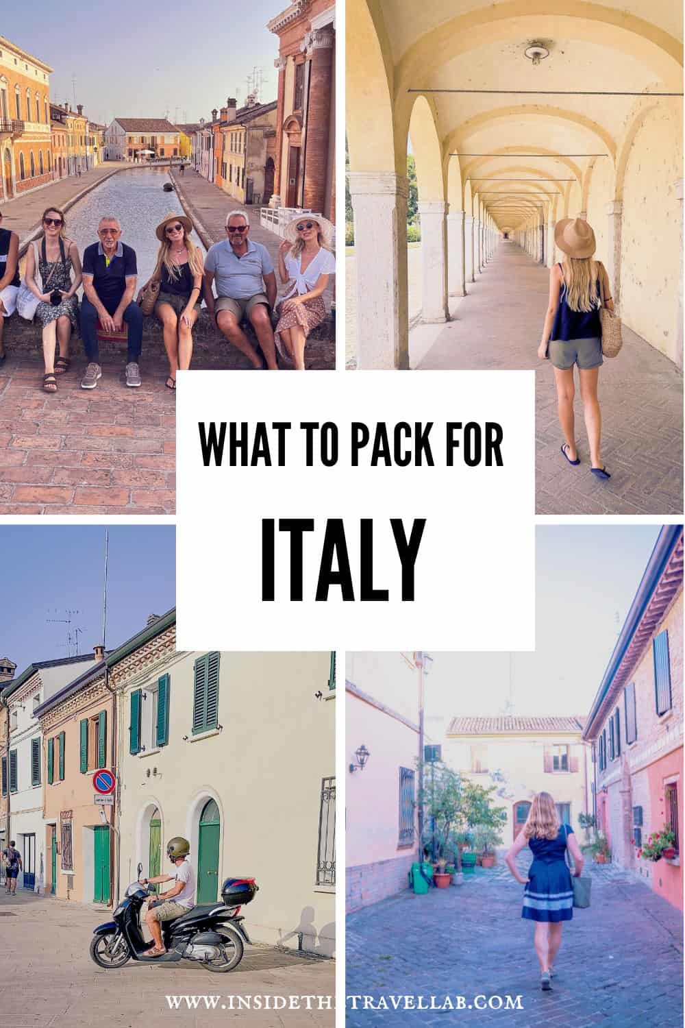 Cover image of people dressed for different scenarios in Italy as a guide to what to pack for Italy