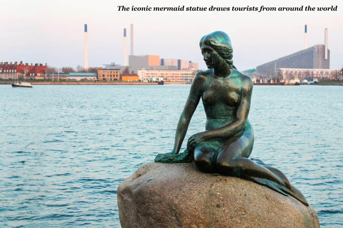 Iconic mermaid statue by the river in Copenhagen, Denmark - 48 hours in Copenhagen 