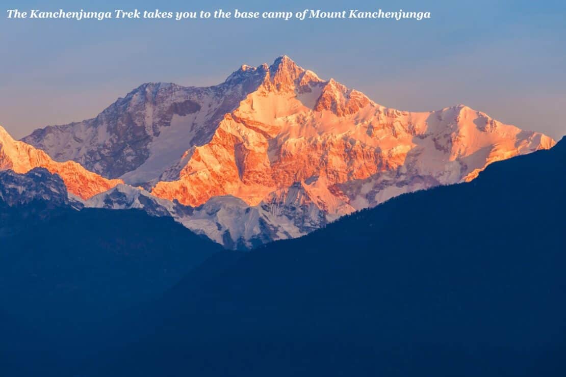 Peak of Mount Kanchenjunga at sunrise in Nepal - Restricted Area Permits in Nepal