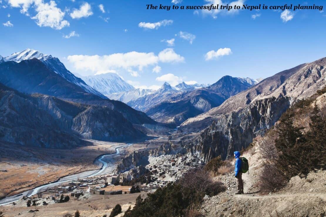 Solo hiker in a valley in the Annapurna region of Nepal - Restricted Area Permits in Nepal