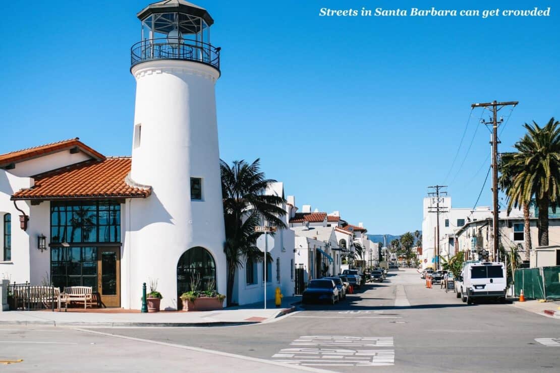 Lighthouse style house on a street in Santa Barbara, USA - LA to Santa Barbara Road Trip